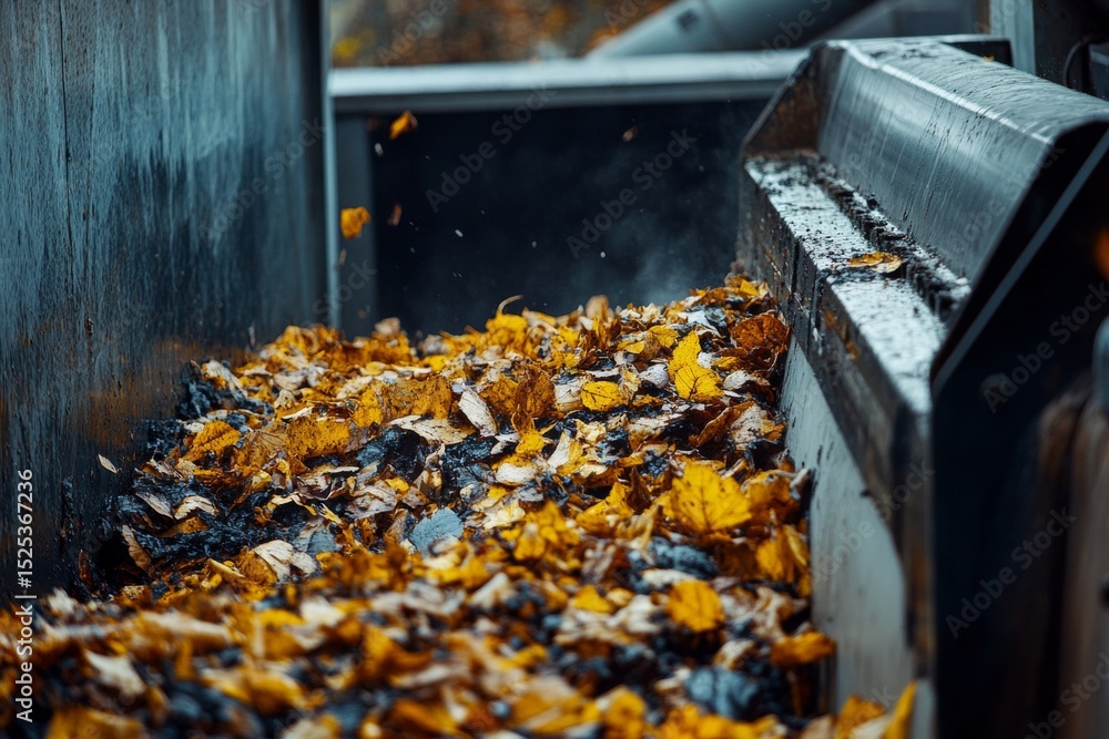 Poster fall leaves are burning in a fireplace, creating sparks and ashes, representing the transition into 