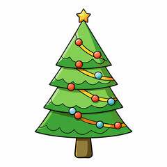 christmas tree isolated on white