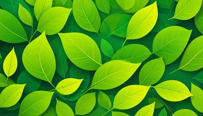 Obraz premium abstract illustration of ecological and healthy life; creative concept with green leaves