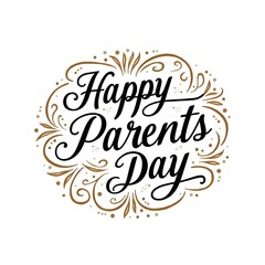 Happy Parents Day graphic with floral wreath