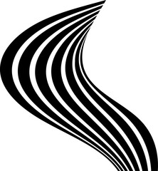 Perspective line stripes with 3D dimensional effect pattern artwork decorative design background.	