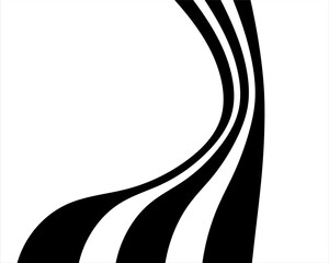 Perspective line stripes with 3D dimensional effect pattern artwork decorative design background.	
