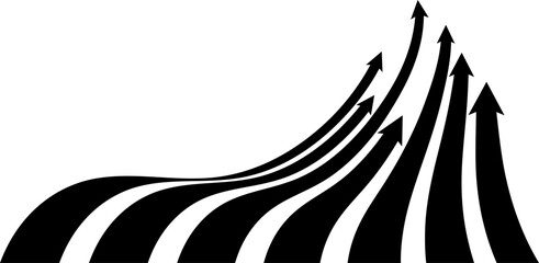 Perspective line stripes arrow with 3D dimensional effect pattern artwork decorative design background
