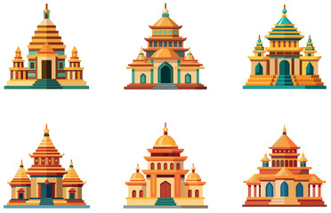 Temple Vector Design Traditional Religious Architecture Illustration for Cultural and Spiritual Themes