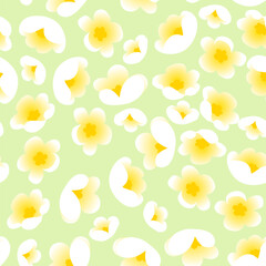 Apple tree flowers. Seamless background for fabrics, textiles, packaging and wallpaper. Vector illustration