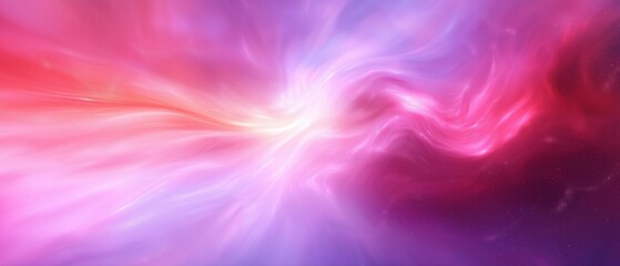 Abstract digital art piece that appears to be a combination of pink, purple, and blue colors. the background is a deep purple color with small white dots scattered throughout.