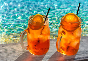 Two Aperol Spritz at the beach