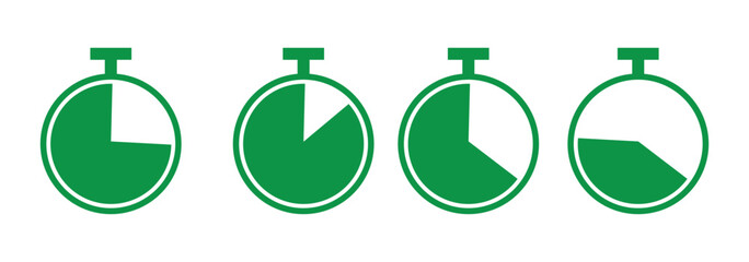 Stopwatch icons set. Timer symbol. Outline stopwatch icon