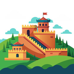 Naklejka premium vector illustration of castle