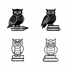 Obraz premium 4 icon set of owls