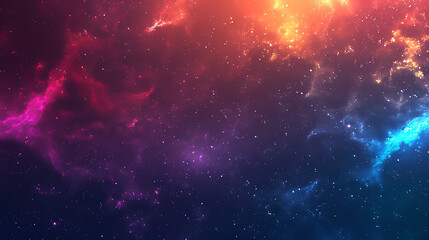 Naklejka premium A vibrant and colorful nebula with stars creates a mesmerizing cosmic background, showcasing the beauty and vastness of space with swirling clouds of gas and dust