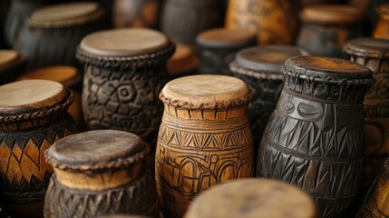 African Carved Drums Collection