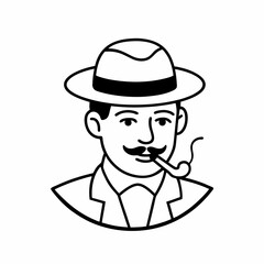 private gentlemen club gentleman in retro hat  