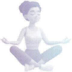 A Woman Practicing Breathing yoga Exercise, sport and mental health