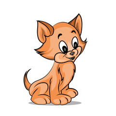 Cute orange cate sitting vector illustration