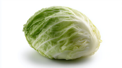 Fresh Green Cabbage Isolated on White Background
