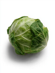 Fototapeta premium Fresh Green Cabbage Isolated on White Background