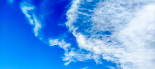 Beautiful blue sky with cloud in summer for background