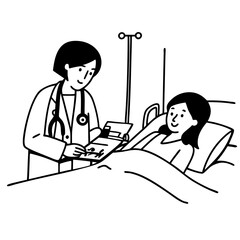 Professional doctor working with patient in hospital