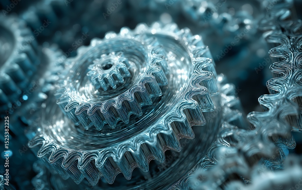 Aufkleber intricate mechanical gears interlock, offering a glimpse into complex engineering. the image has a c