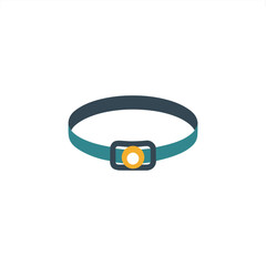 Hands Free Headlamp icon Silhouette Adjustable Strap for Night Hiking & Cave Exploration Isolated White Background Vector Illustration.