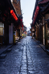 The scenic view of Shuhe Ancient Town in Lijiang, Yunnan