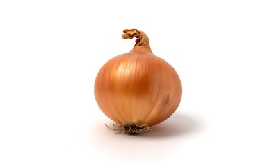Single whole onion, a kitchen staple, displayed in a minimalist style photograph