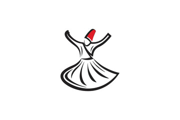 Dervish performing sufi whirling dance
