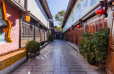 The scenic view of Shuhe Ancient Town in Lijiang, Yunnan