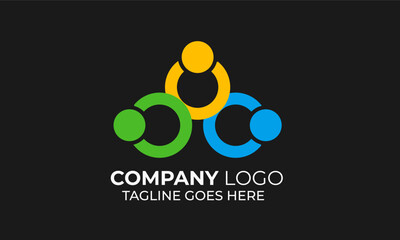 logo for company logo, Dynamic Teamwork Logo Design Symbolizing Collaboration and Unity