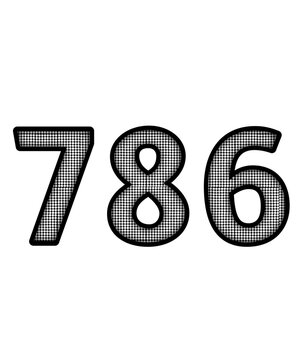Black and white color numbers 786