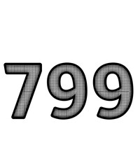 Black and white color numbers 799