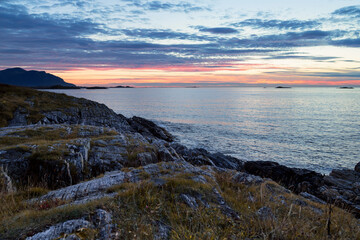 Sunset in Norway at the Atlantic coast