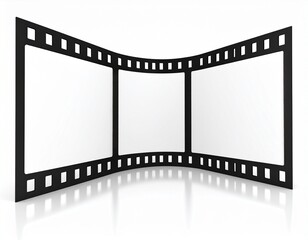 long 35mm film strip with empty or blank window element s