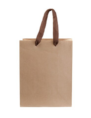 Cardboard shopping bag isolated on white.
