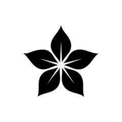 Obraz premium Elegant minimalist black flower with five stylized petals.