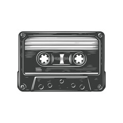 Hand Drawn Retro Vintage Cassette Tape Illustration