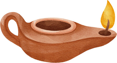 watercolor egyptian lamp oil