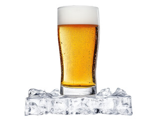 a glass of cold lager 