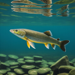 Muskellunge Fish, Swimming Water Animal, Swim Nature Wildlife Image, Isolated Transparent PNG