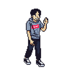 人のピクセルアート