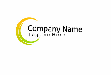 Modern Abstract Green and Yellow Crescent Logo Template for Business Branding Identity