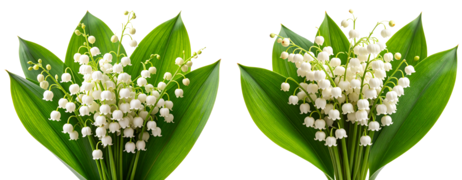  White Lily of the Valley Floral Element, Isolated PNG Cutout