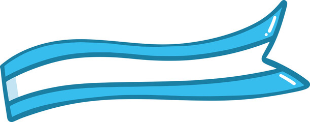 Handdrawn Blue Ribbon Banner Illustration