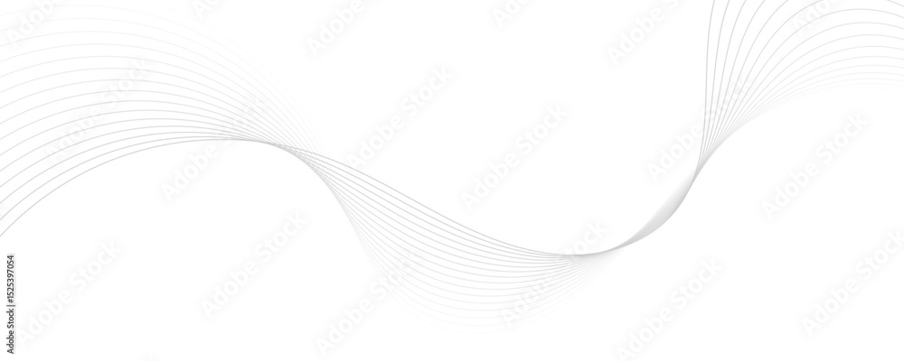 Poster abstract white and gray background. abstract linear flowing particles future technology concept abst