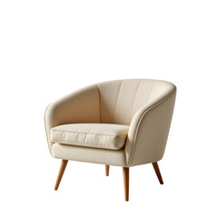 Fototapeta premium individual barrel style accent chair on transparent background, in a minimalist style, with simple lines, no shadow, pure lighting, high resolution