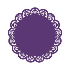 Circular ornate frame, black and white