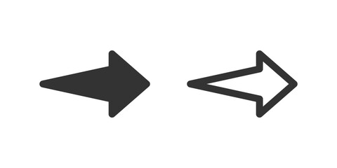 Straight right arrow icon set. Suitable for next buttons, forward actions, and expanding sections. Symbol of next, forward, and proceed.