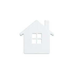 Simple White House Silhouette Icon on Dark Background for Home and Real Estate Concepts