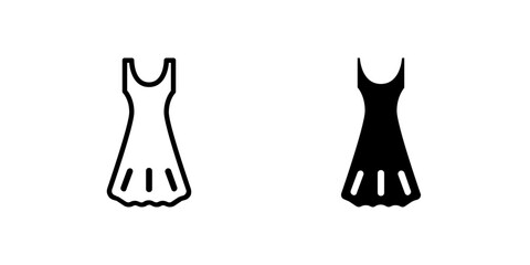 Dress icon set. Suitable for e-commerce websites, fashion apps, and online shopping platforms. Symbol of women, fashion, style, and garment.